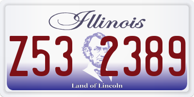 IL license plate Z532389