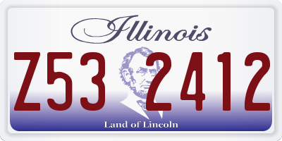 IL license plate Z532412