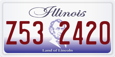 IL license plate Z532420