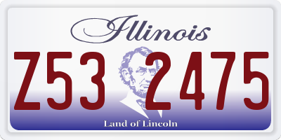 IL license plate Z532475