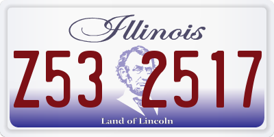 IL license plate Z532517
