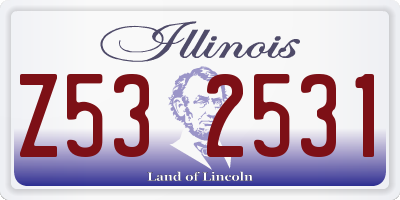 IL license plate Z532531