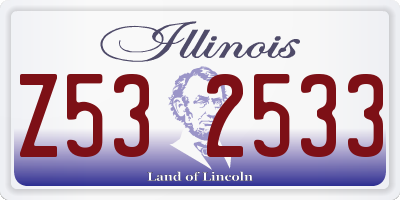 IL license plate Z532533