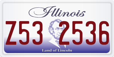 IL license plate Z532536