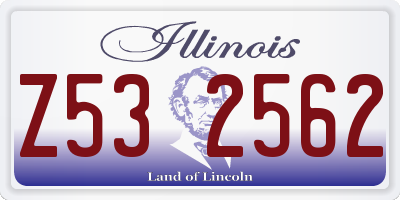 IL license plate Z532562