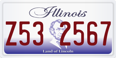 IL license plate Z532567