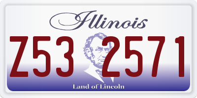 IL license plate Z532571