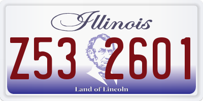 IL license plate Z532601