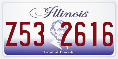IL license plate Z532616