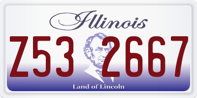 IL license plate Z532667