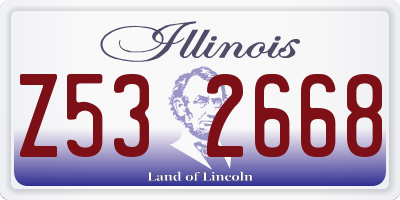 IL license plate Z532668