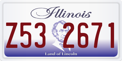 IL license plate Z532671