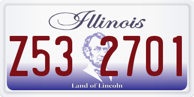 IL license plate Z532701