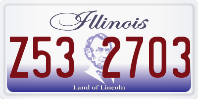 IL license plate Z532703