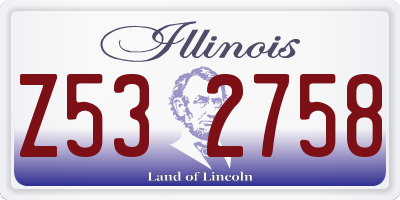 IL license plate Z532758
