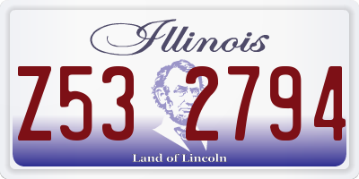 IL license plate Z532794