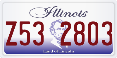 IL license plate Z532803