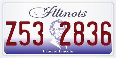IL license plate Z532836