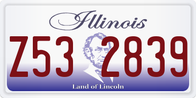 IL license plate Z532839