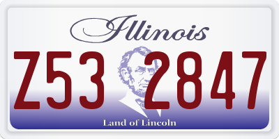 IL license plate Z532847