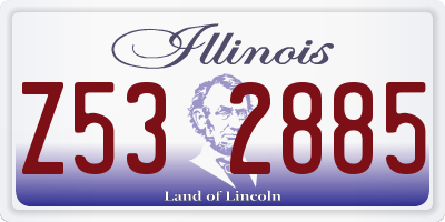 IL license plate Z532885