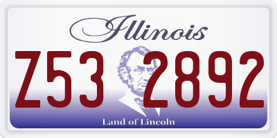 IL license plate Z532892