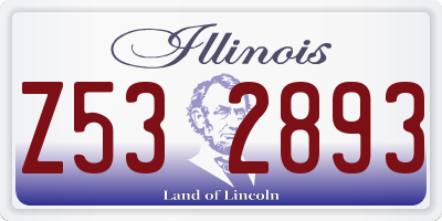 IL license plate Z532893
