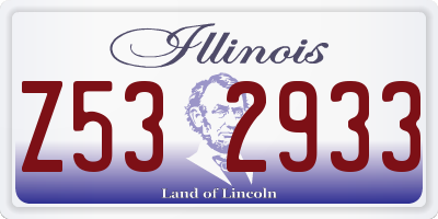 IL license plate Z532933