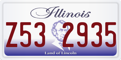 IL license plate Z532935