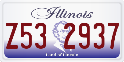 IL license plate Z532937
