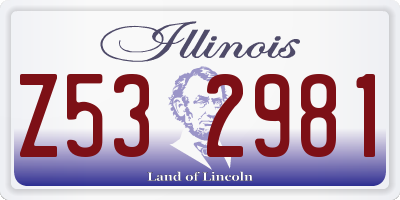 IL license plate Z532981