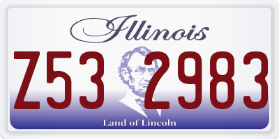 IL license plate Z532983