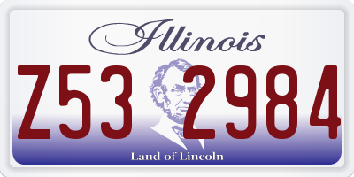 IL license plate Z532984
