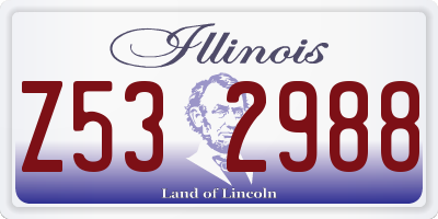 IL license plate Z532988