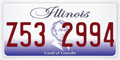 IL license plate Z532994
