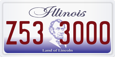 IL license plate Z533000