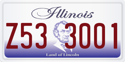 IL license plate Z533001
