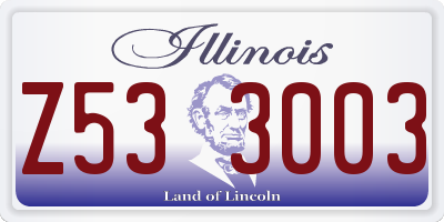 IL license plate Z533003