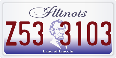 IL license plate Z533103
