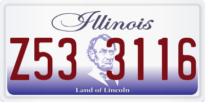 IL license plate Z533116