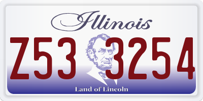 IL license plate Z533254