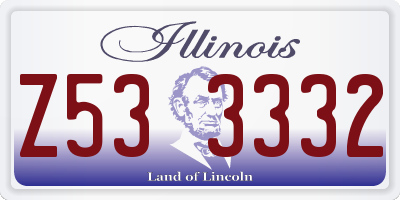 IL license plate Z533332