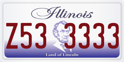 IL license plate Z533333
