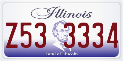 IL license plate Z533334