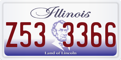 IL license plate Z533366