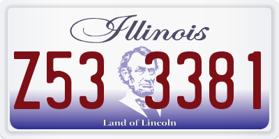 IL license plate Z533381