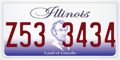 IL license plate Z533434
