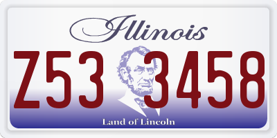 IL license plate Z533458
