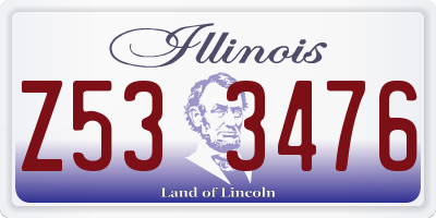 IL license plate Z533476
