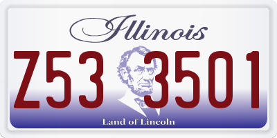 IL license plate Z533501